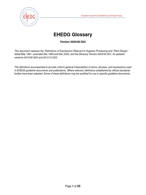 EHEDG Glossary Version 4 2020 .